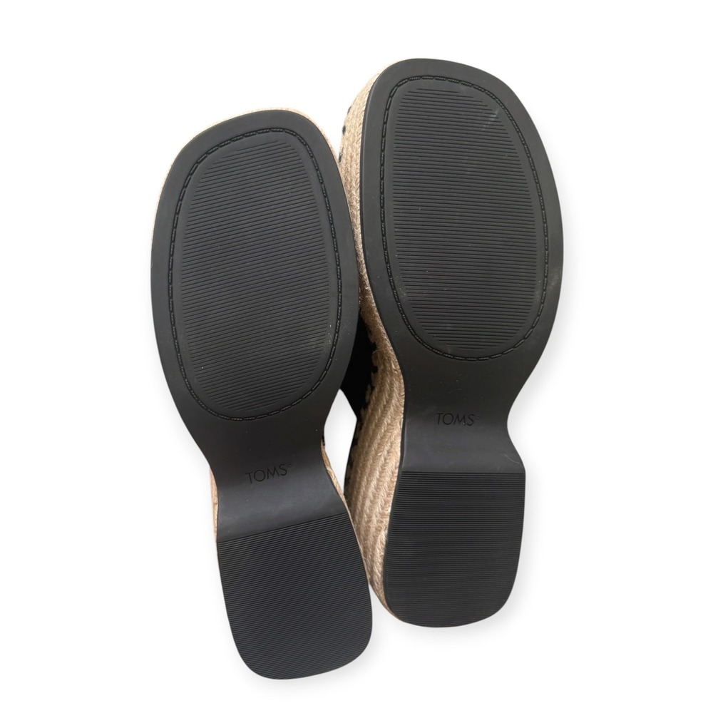 TOMS Laila Mule Black Suede Platform Espadrille Sandals Womens 8.5 10020762 NEW - Picture 5 of 6